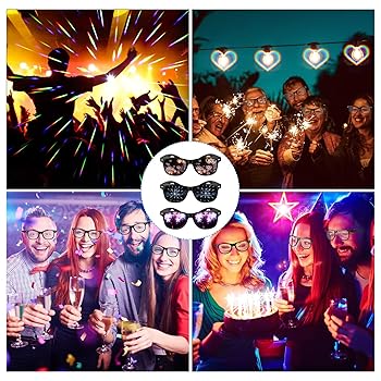 Amazon.com: 3Pcs Diffraction Glasses, 3D Prism Rainbow Heart